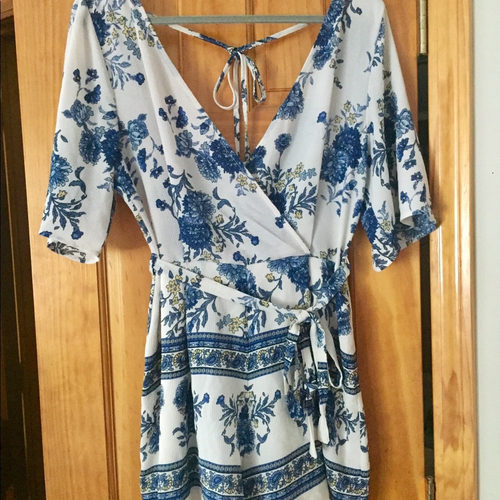 Blue, White, and Yellow Romper From Francesca’s